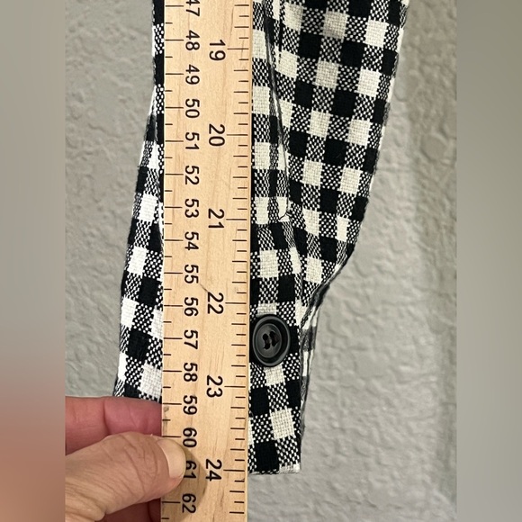ZARA BLACK SINGLE BREASTED LAPEL COLLAR GINGHAM CROPPED BLAZER SIZE Med - Picture 12 of 12